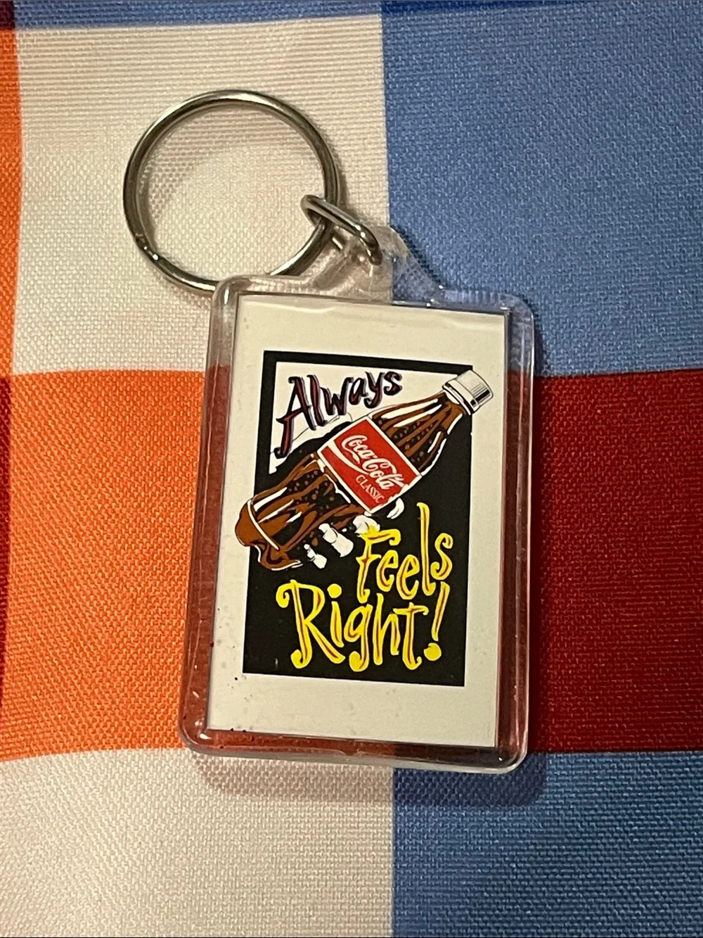 Coca Cola Vintage Bottle Keychain in Red, White, Black, Yellow